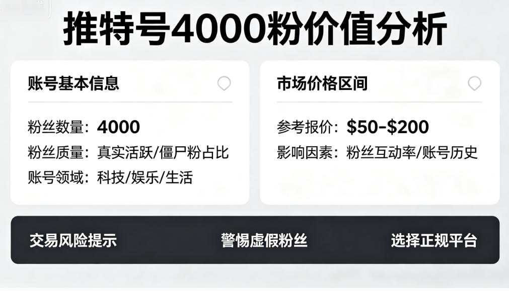 推特号4000粉多少钱